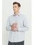 Kolay Ütülenebilir Slim Fit Dar Kesim Düğme Yaka Gofre Desenli Gömlek 2