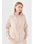 Kapüşonlu Fermuarlı Bej Kadın Sweatshırt 23457-2Y4 2