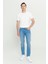 Slim Fit Dar Kesim 5 Cep Esnek Denim Jean Kot Pantolon 3