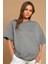 Kadın Oversize Kısa Kollu Penye T-Shirt 1