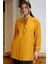 Uzun Kollu Bağlamalı Hardal Kadın Bluz 4016-2Y4 4