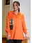 Cep Detaylı Çıtçıtlı Turuncu Kadın Bluz 4032-2Y4 3