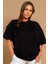 Kadın Oversize Kısa Kollu Penye T-Shirt 1