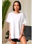 Kadın Penye Oversize Kısa Kollu T-Shirt 1