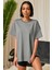 Kadın Penye Oversize Kısa Kollu T-Shirt 1