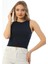 Lacivert Spor Fitilli Bisiklet Yaka Fitted Atlet 2