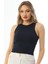 Lacivert Spor Fitilli Bisiklet Yaka Fitted Atlet 3