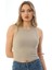 Bej Spor Fitilli Bisiklet Yaka Fitted Atlet 2