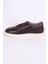 42114 Deri Rahat Taban Bağcıklı Esnek Rahat Kahverengi Günlük Erkek Sneaker Ayakkabı 3