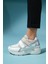 Berge Beyaz Bej Kadın Cırtlı Dolgu Taban Spor Sneakers 5