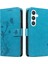 Samsung Galaxy S24 Için Kılıf Yüksek Kaliteli Deri ve Kart Yuvası Kabartmalı (Yurt Dışından) 1