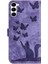 Samsung Galaxy S23 Kart Cep Kabartmalı Kelebek Kedi Flip Folio (Yurt Dışından) 4