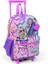 Minik Yuva Çekçekli Sırt Çantası Pembe Mor Fashion Girl Desenli Iki Bölmeli 24055 1