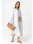 Beyaz Şile Bezi Yarasa Kollu Işlemeli Uzun Yazlık Astarsız Plaj Pamuklu Kaftan Elbise 2