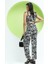 Kadın Crinkle Kumaş Croptop/pantolon Takım Siyah 4