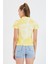Kadın Batik Yıkamalı T-Shirt Sarı 4