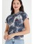 Kadın Batik Yıkamalı T-Shirt Siyah 3