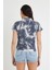 Kadın Batik Yıkamalı T-Shirt Siyah 4