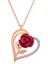 ​gümüş Rose Kalpli Kırmızı Gül Kadın Kolye 1
