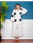 Krizantem Kimono /Kaftan /Bornoz Pantolon-Ceket Takım Göz Iç Mavi Desenli 1