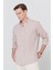 Erkek Camel Comfort Fit Rahat Kesim Düğmeli Yaka Casual Keten Gömlek 1