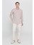 Erkek Camel Comfort Fit Rahat Kesim Düğmeli Yaka Casual Keten Gömlek 5