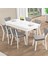 Rim Serisi 80X132 Açılabilir Beyaz Mutfak Masası Takımı 6 Sandalye 1