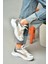S312612404 Beyaz Kumaş Kalın Tabanlı Spor Ayakkabı Sneakers 4