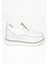 S602008704 Beyaz Kumaş Kalın Tabanlı Spor Ayakkabı Sneakers 5