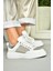 S820085409 Beyaz Taş Kadın Spor Ayakkabı Sneakers 4