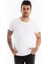 Beyaz Erkek/Unisex Slim Fit Dar Kesim Bisiklet Yaka Pamuklu Likralı Basic Tişört 1801131 1