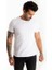 Beyaz Erkek/Unisex Slim Fit Dar Kesim Bisiklet Yaka Pamuklu Likralı Basic Tişört 1801131 2