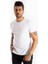 Beyaz Erkek/Unisex Slim Fit Dar Kesim Bisiklet Yaka Pamuklu Likralı Basic Tişört 1801131 3