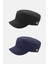 Erkek Fidel Castro Şapka 2li Kep Rozet Detaylı Kasket - Siyah/lacivert 1