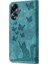 Oppo A78 4g Kart Cep Cüzdan Kılıf Için Kılıf Kabartmalı Kelebek Kedi Flip (Yurt Dışından) 5