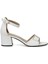 DS24017 4fx Beyaz Kadın Topuklu Sandalet 1
