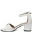 DS24017 4fx Beyaz Kadın Topuklu Sandalet 3