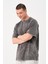 Erkek Bisiklet Yaka Oversize Yıkamalı T-Shirt 3