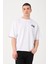 Erkek Bisiklet Yaka Logo Detaylı Oversize T-Shirt 1
