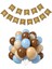 Kraft karton Üzeri Gold Altın Yaldızlı Happy Birthday Yazılı Doğum Günü Partisi Yazı Banner Süs ve 20 Adet (Mavi,bej,ten,kahverengi) Süsleme Seti 1