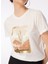 Bisiklet Yaka Baskılı Kırık Beyaz Kadın T-Shirt F4SL-TST0644 4