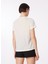 Bisiklet Yaka Baskılı Kırık Beyaz Kadın T-Shirt F4SL-TST0644 5