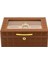 Deri Camlı Humidor Puro Kutusu Kahve 50S 2