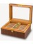Deri Camlı Humidor Puro Kutusu Kahve 50S 3