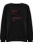 Baskılı Düz Renk Sweatshirt -Siyah 2