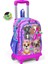 Kids Pembe Köpek Desenli Üç Bölmeli Çekçekli Okul Sırt Çantası 23950 1