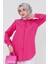 Yakası Kat Detaylı poplin Tunik-Fuşya 1