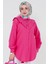 Yakası Kat Detaylı poplin Tunik-Fuşya 2