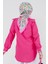 Yakası Kat Detaylı poplin Tunik-Fuşya 5