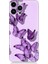 Apple Iphone 13 Pro Uyumlu Mor Kelebekler Desenli Silikon Kılıf 1